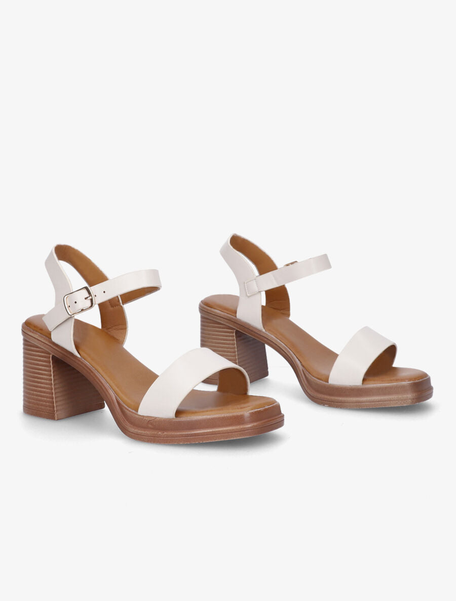 Sandales mi-hautes en simili - Beige - 4
