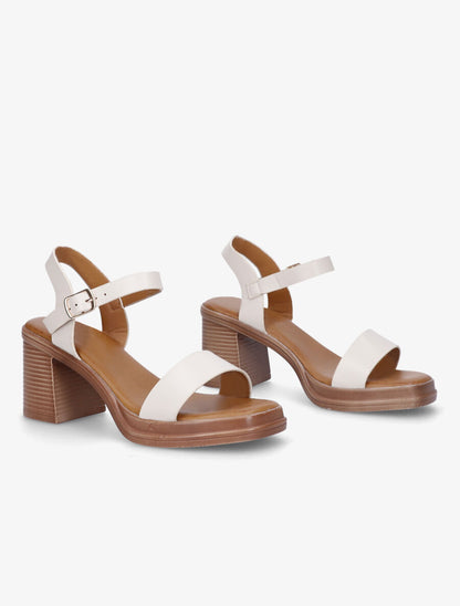 Sandales mi-hautes en simili - Beige - 4