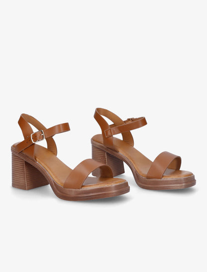 Sandales mi-hautes en simili - Camel - 4