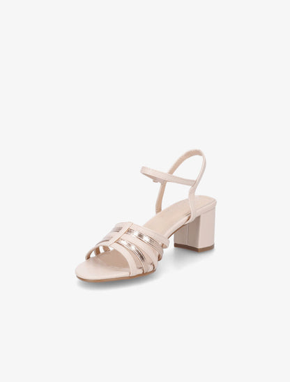 Sandales en simili à multi brides - Beige - 3