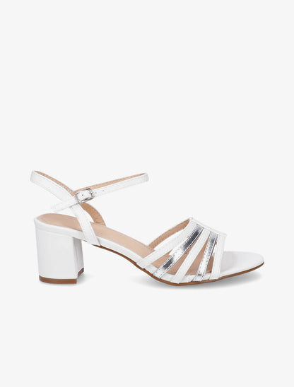 Sandales en simili à multi brides - Blanc - 1