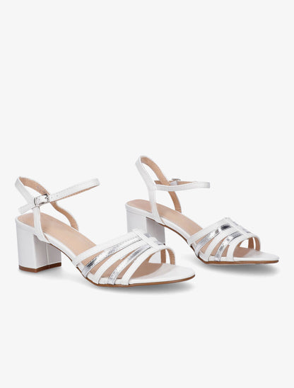 Sandales en simili à multi brides - Blanc - 4