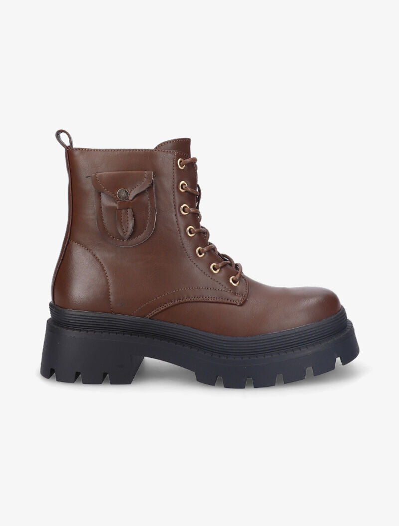 Bottines à pochette décorative stylisée - Marron - 2