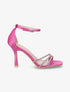 Sandales satinées à talon aiguille et strass - Fuschia - 1