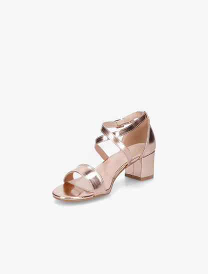 Sandales à brides croisées en simili - Rose gold - 3