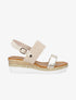 Sandales compensées tressées et irisées - Beige - 1