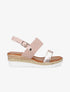 Sandales compensées tressées et irisées - Rose - 5
