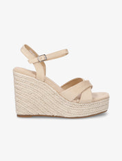 Sandales compensées à plateforme - Beige - 5