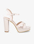 Sandales en simili à talon haut et plateforme - Beige - 1