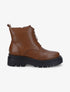 Bottines à zip et semelle crantée stylisée - Camel - 1