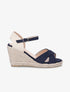 Sandales compensées style espadrille - Marine - 1