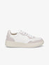 Sneakers bi-matière à bouts rond perforés - Gris - 1