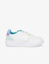 Sneakers en simili à bouts rond perforés - Violet - 1