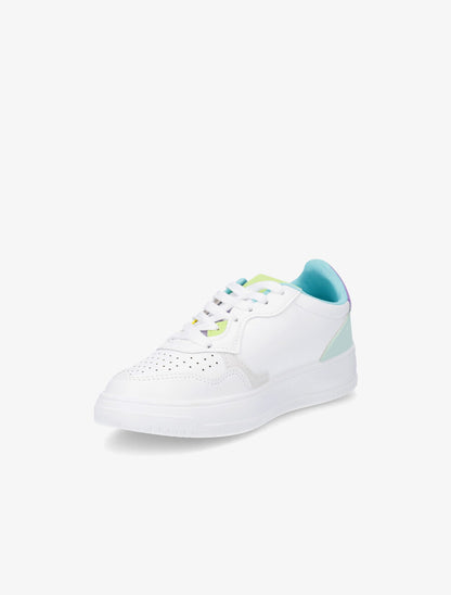 Sneakers en simili à bouts rond perforés - Violet - 3
