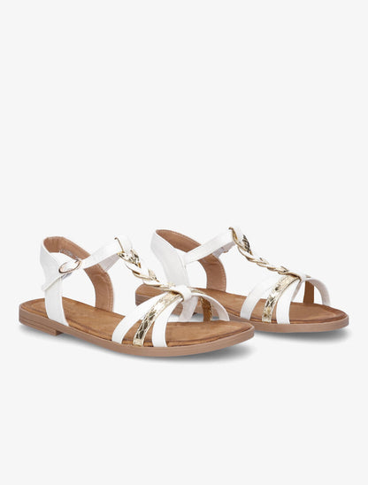 Nu-pieds tressés et irisés - Blanc - 4