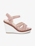 Sandales compensées en suédine - Rose - 1