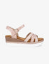 Sandales compensées irisées et croisées - Rose - 5