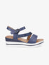Sandales à talon compensé pailleté - Bleu - 1