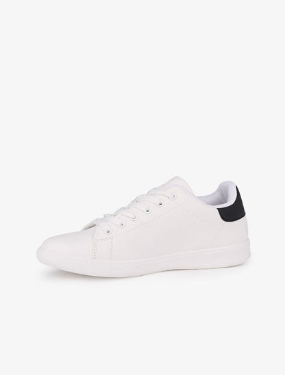Sneakers à contrefort contrastant - Blanc/noir - 3