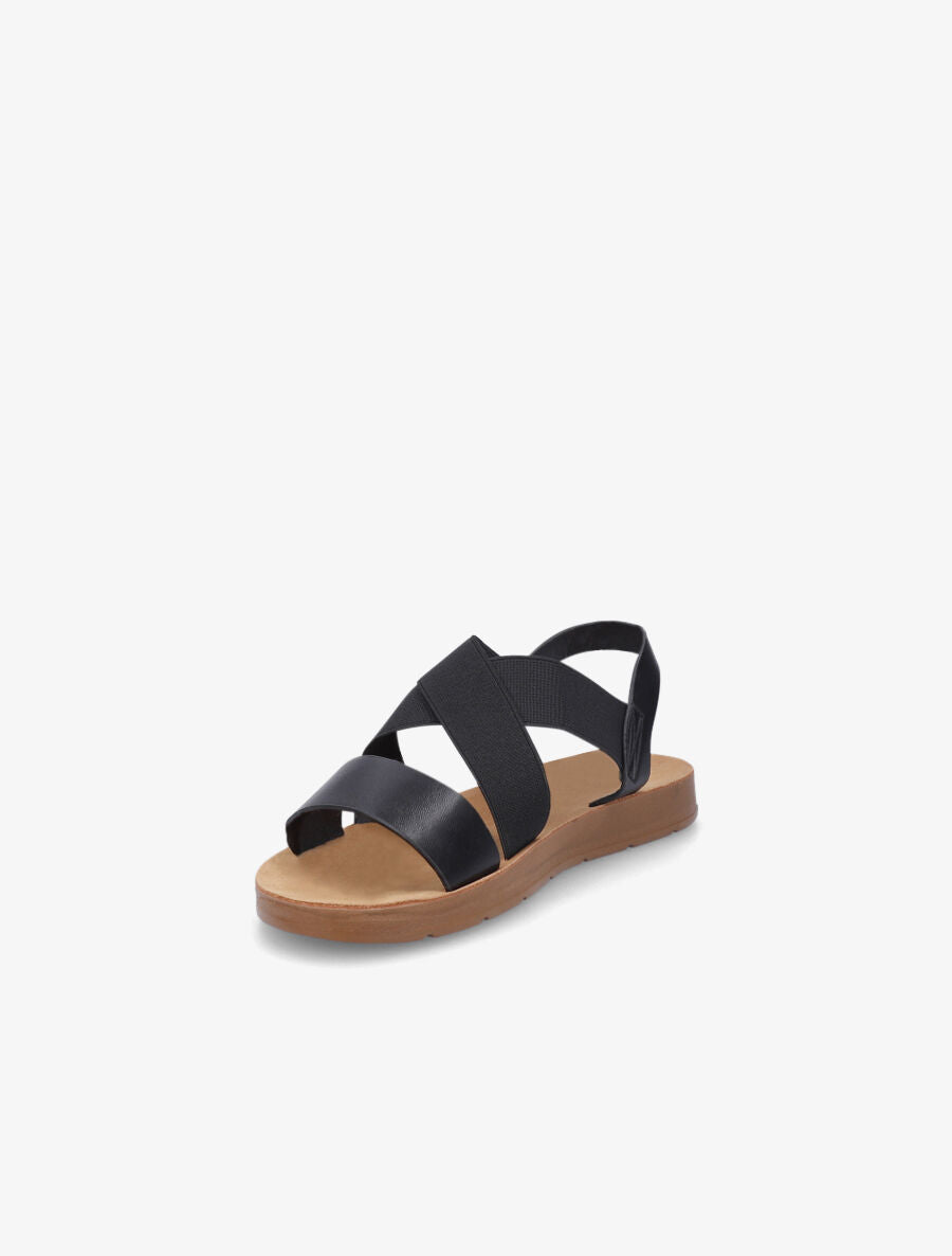 Nu-pieds à brides croisées élastiquées - Noir - 3