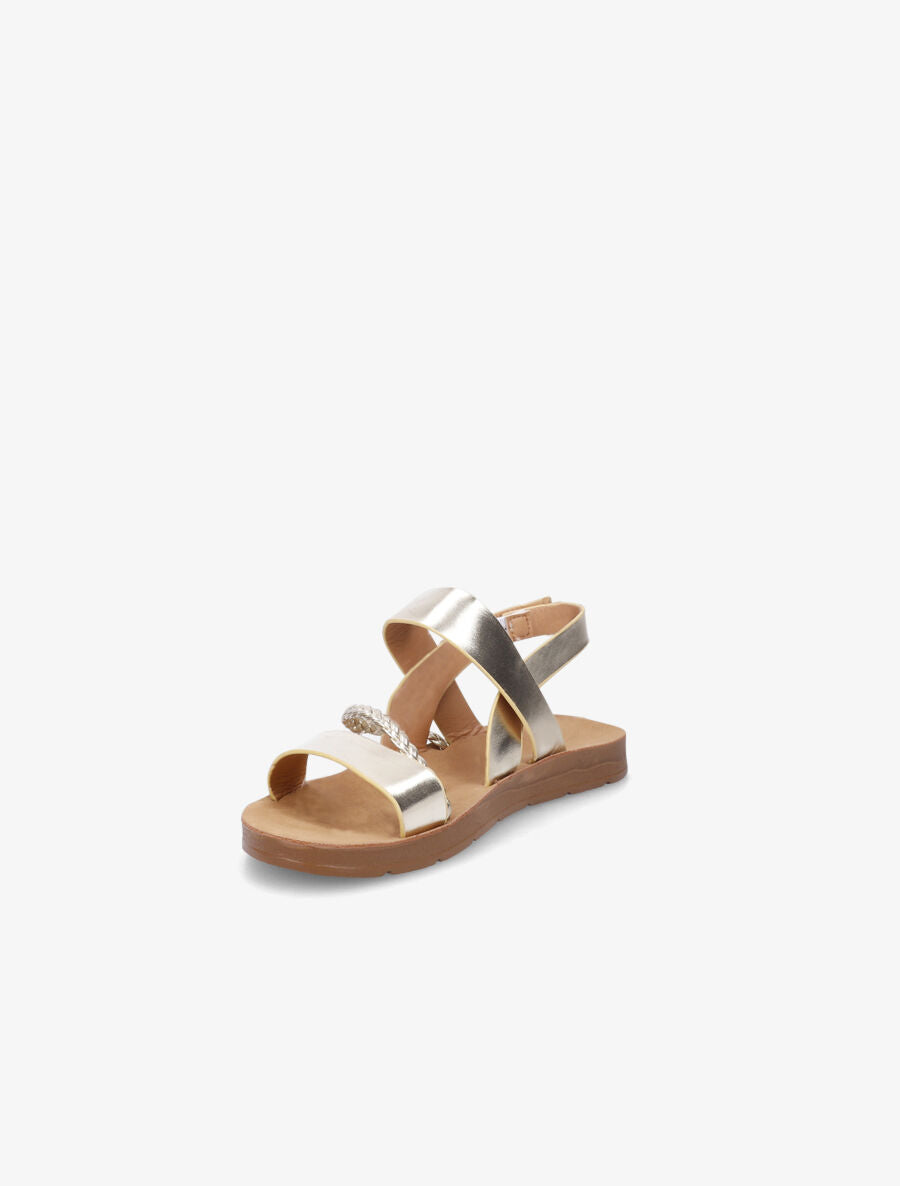 Nu-pieds à tresse en simili - Or - 3