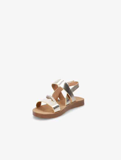 Nu-pieds à tresse en simili - Or - 3