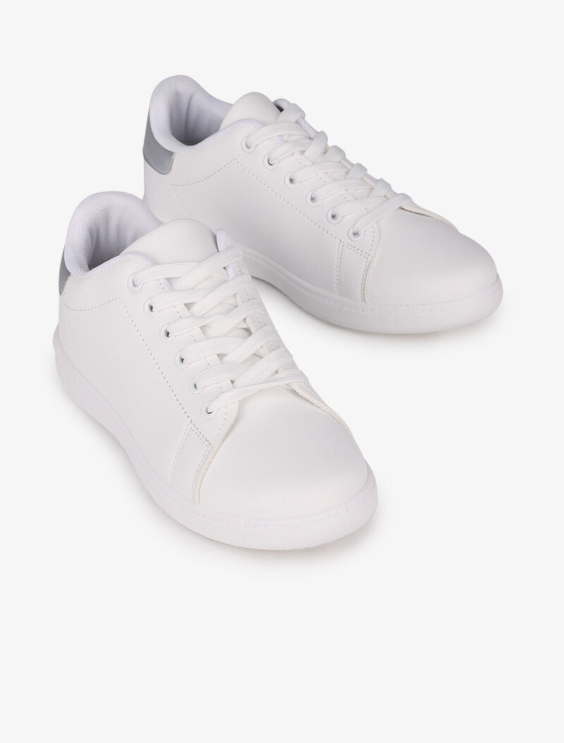 Sneakers à contrefort contrastant - Argent - 4