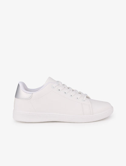 Sneakers à contrefort contrastant - Argent - 1
