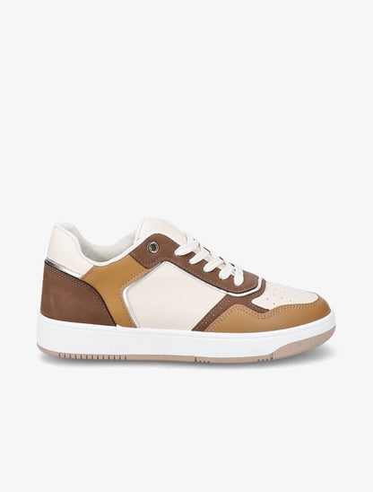 Sneakers à détails dorés - Camel - 2