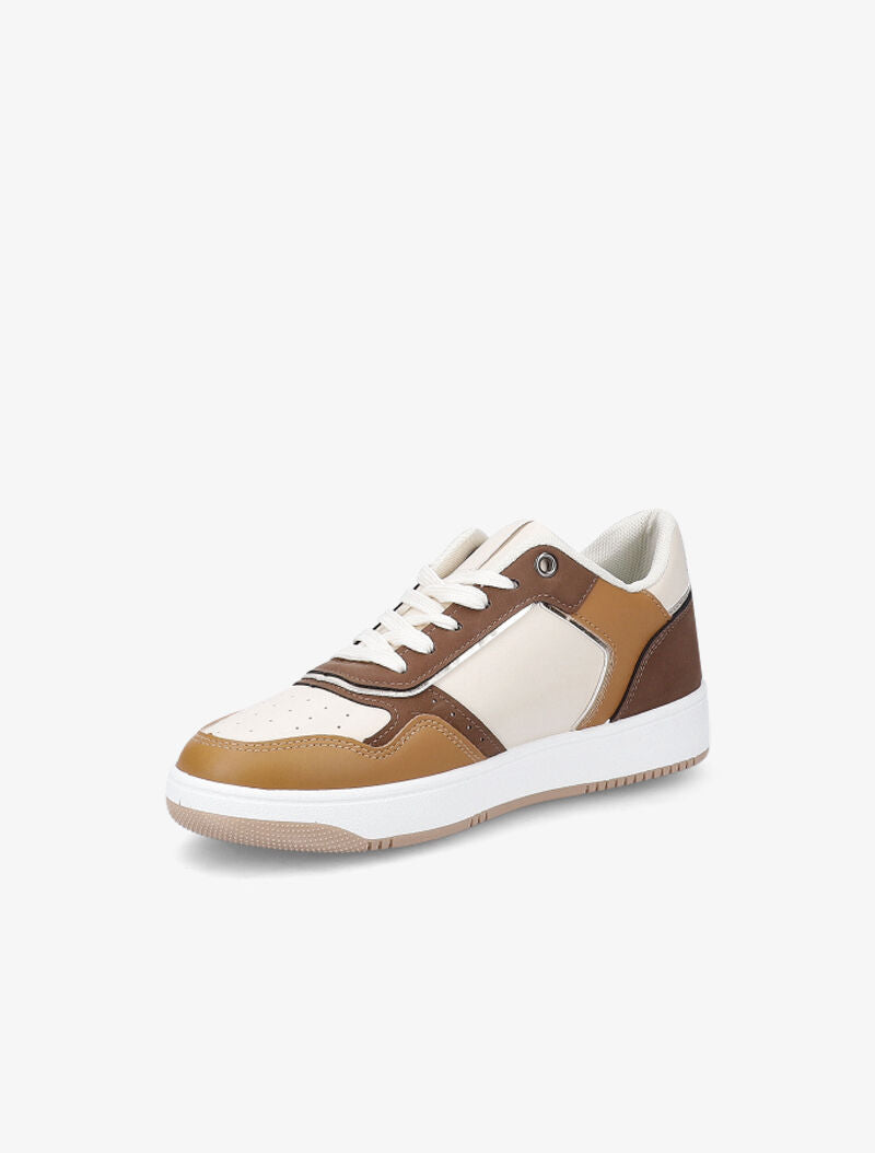 Sneakers à détails dorés - Camel - 4