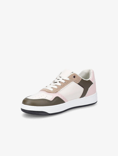 Sneakers à détails dorés - Rose/kaki - 4