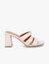 Mules en simili à triple lanières - Beige - 1