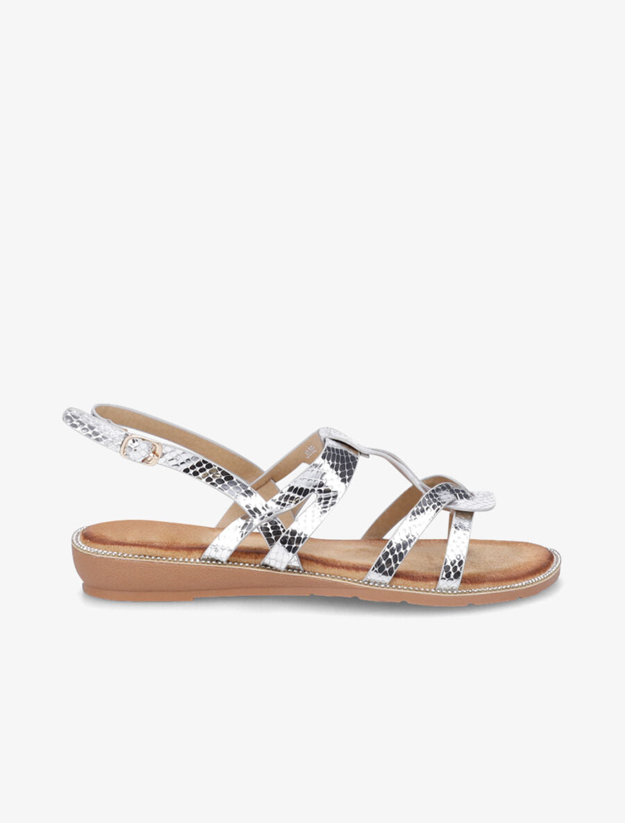 Nu-pieds à semelle ornée de strass - Argent - 5