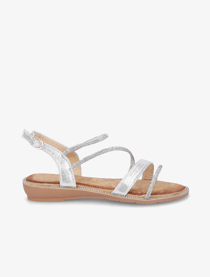 Nu-pieds en simili à strass - Argent - 5