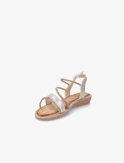 Nu-pieds en simili à strass - Or - 3