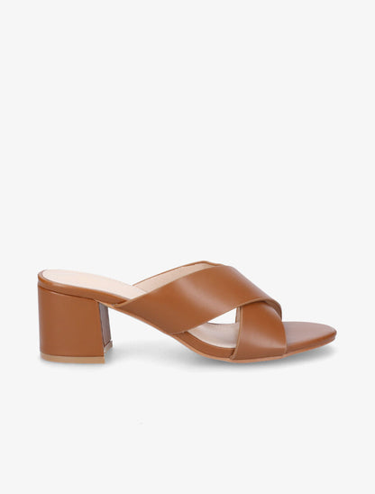 Mules à brides croisées - Camel - 1