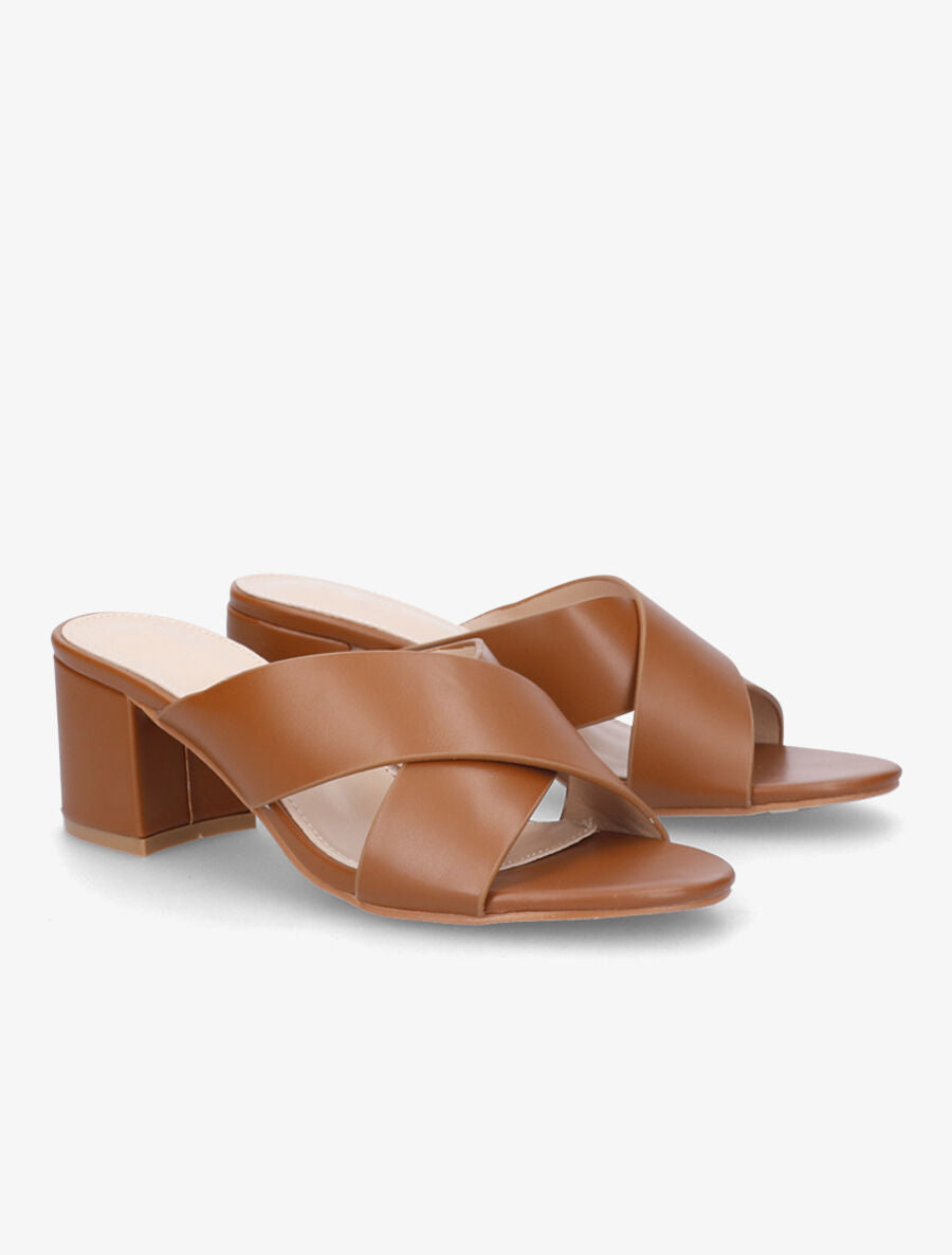 Mules à brides croisées - Camel - 4