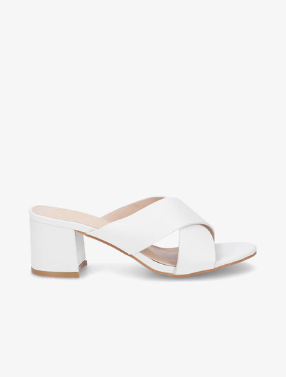 Mules à brides croisées - Blanc - 1