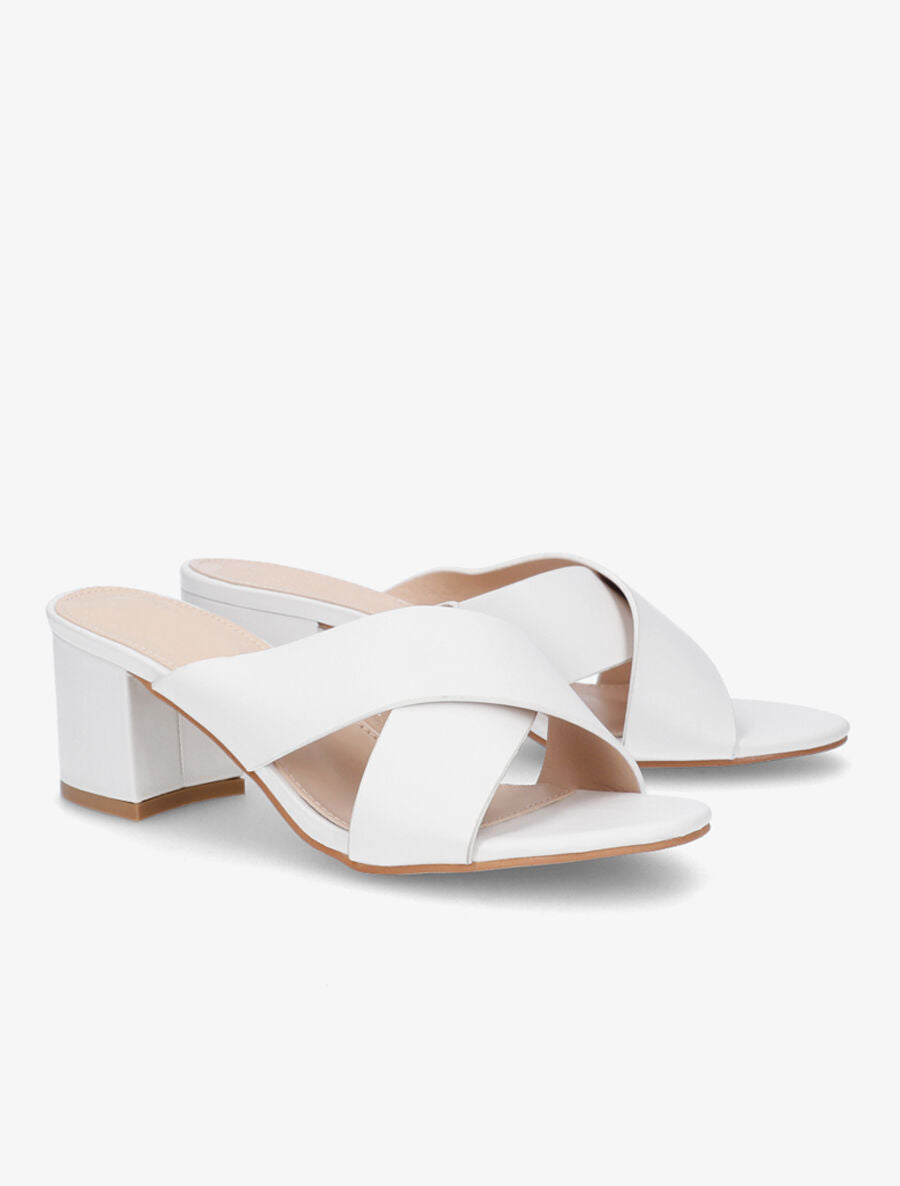Mules à brides croisées - Blanc - 4