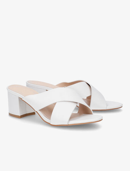 Mules à brides croisées - Blanc - 4