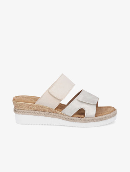 Mules compensées à scratch - Beige - 1
