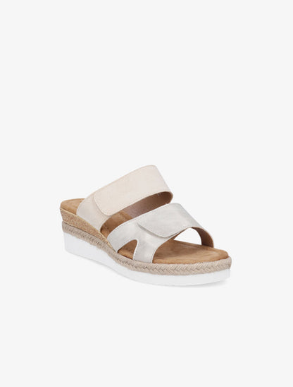 Mules compensées à scratch - Beige - 2