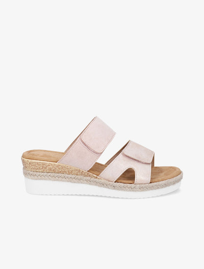Mules compensées à scratch - Rose - 5
