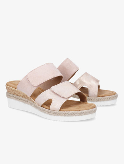 Mules compensées à scratch - Rose - 4
