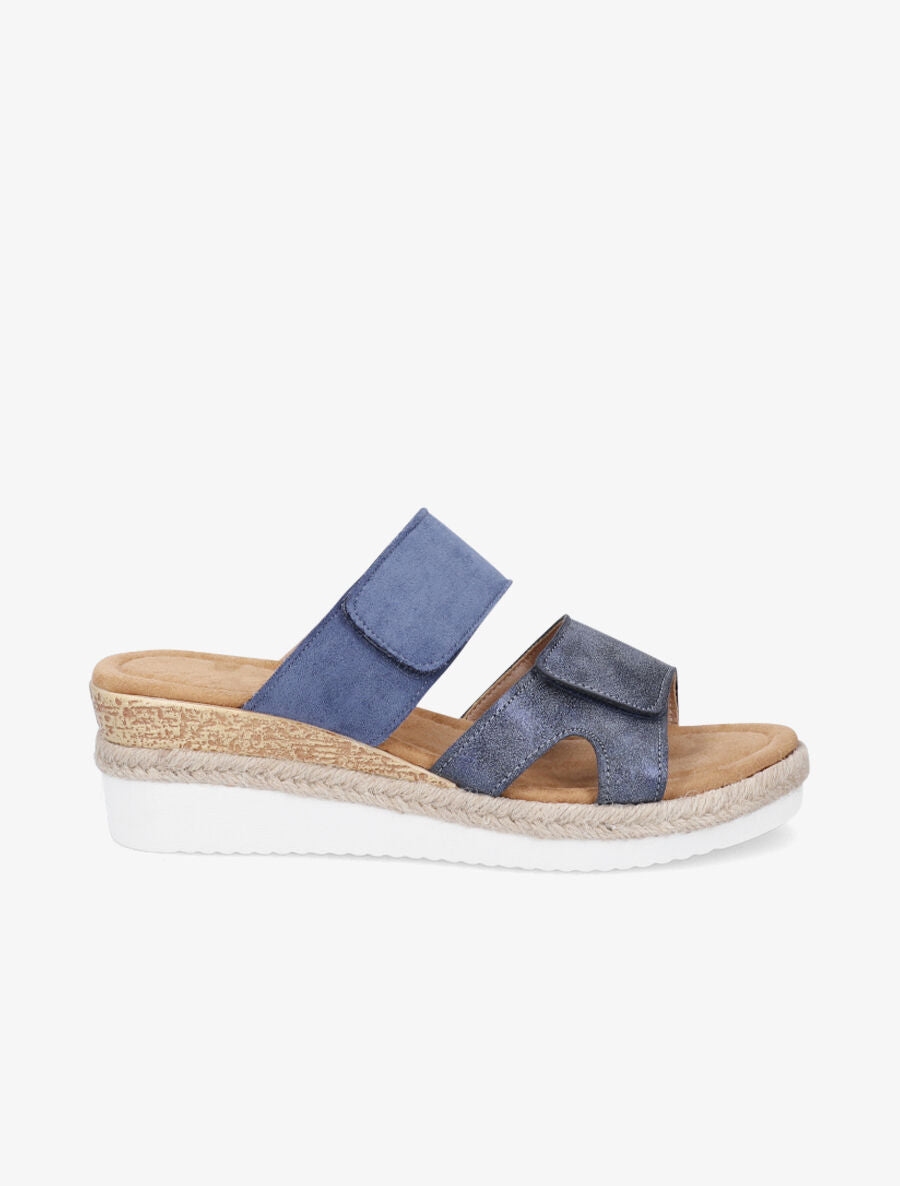 Mules compensées à scratch - Bleu - 1