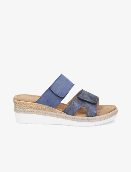 Mules compensées à scratch - Bleu - 1