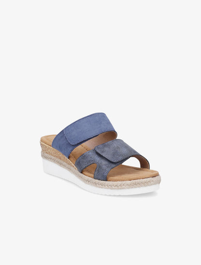 Mules compensées à scratch - Bleu - 2