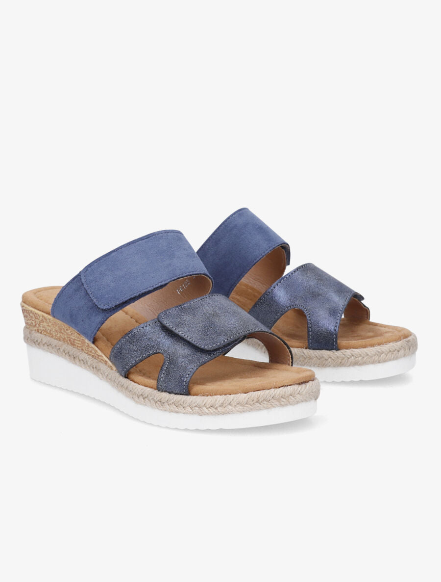 Mules compensées à scratch - Bleu - 4