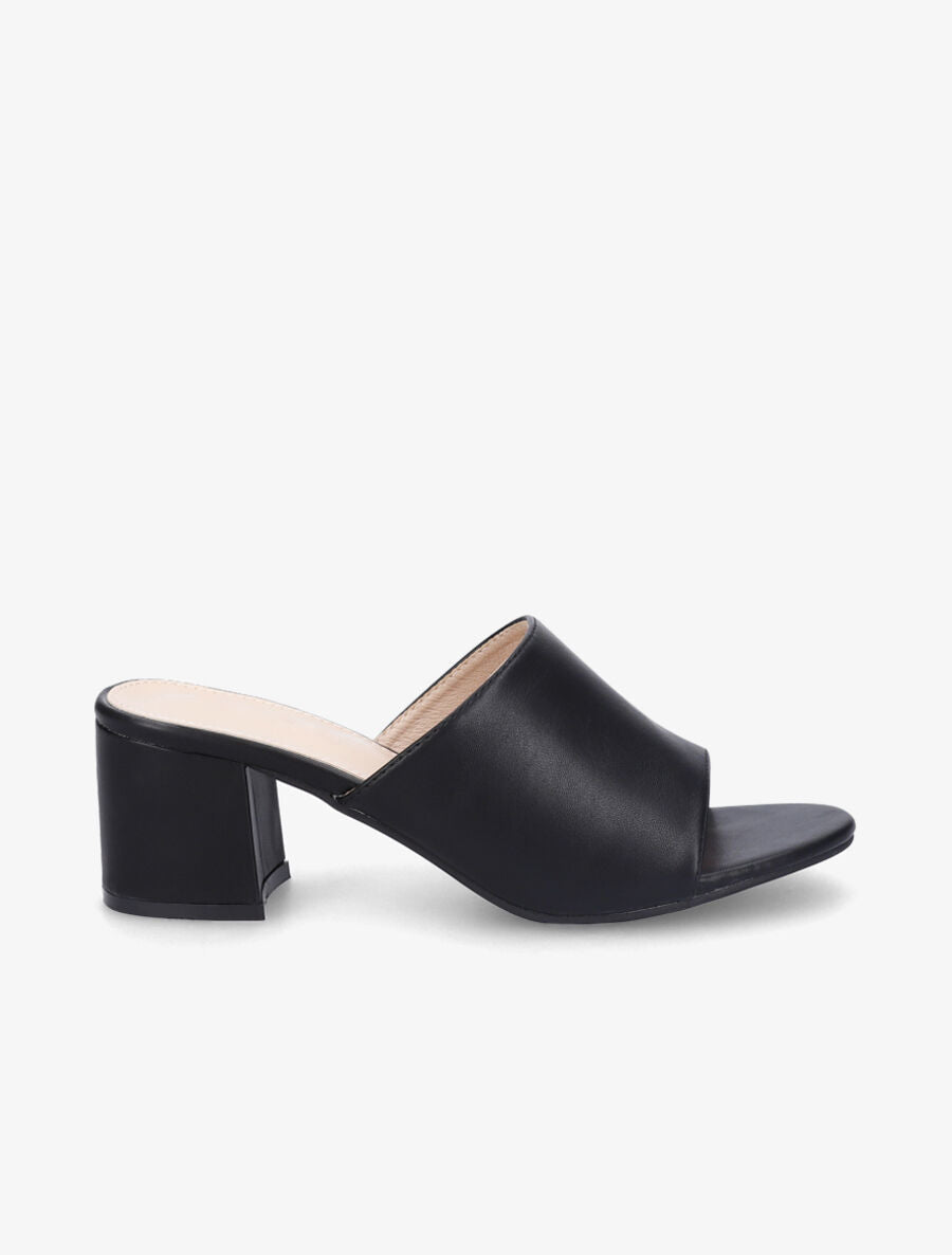 Mules basiques en simili - Noir - 1