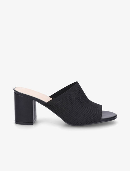 Mules basiques en tissu - Noir - 1